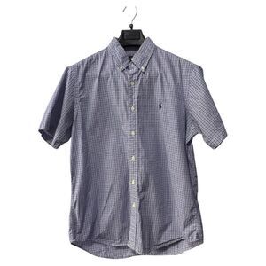 Ralph Lauren Blue plaid‎ short sleeve men's size L button down shirt